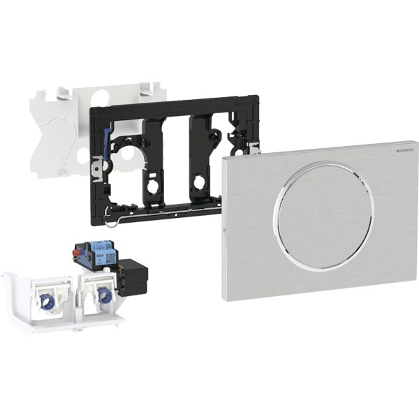 Geberit uređaj za ispiranje WC-a, elektronski, mrežno napajanje, za Sigma ugradni vodokotlić 12 cm, sa Sigma10 tipkom, Bluetooth® daljinsko upravljanje.