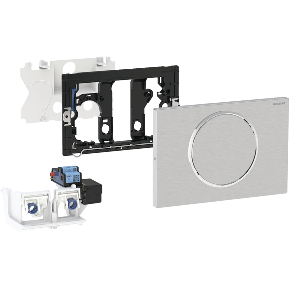 115.705.SN.6 Geberit uređaj za ispiranje WC-a, elektronski, mrežno napajanje, za Sigma ugradni vodokotlić 12 cm, sa Sigma10 tipkom, Bluetooth® daljinsko upravljanje.