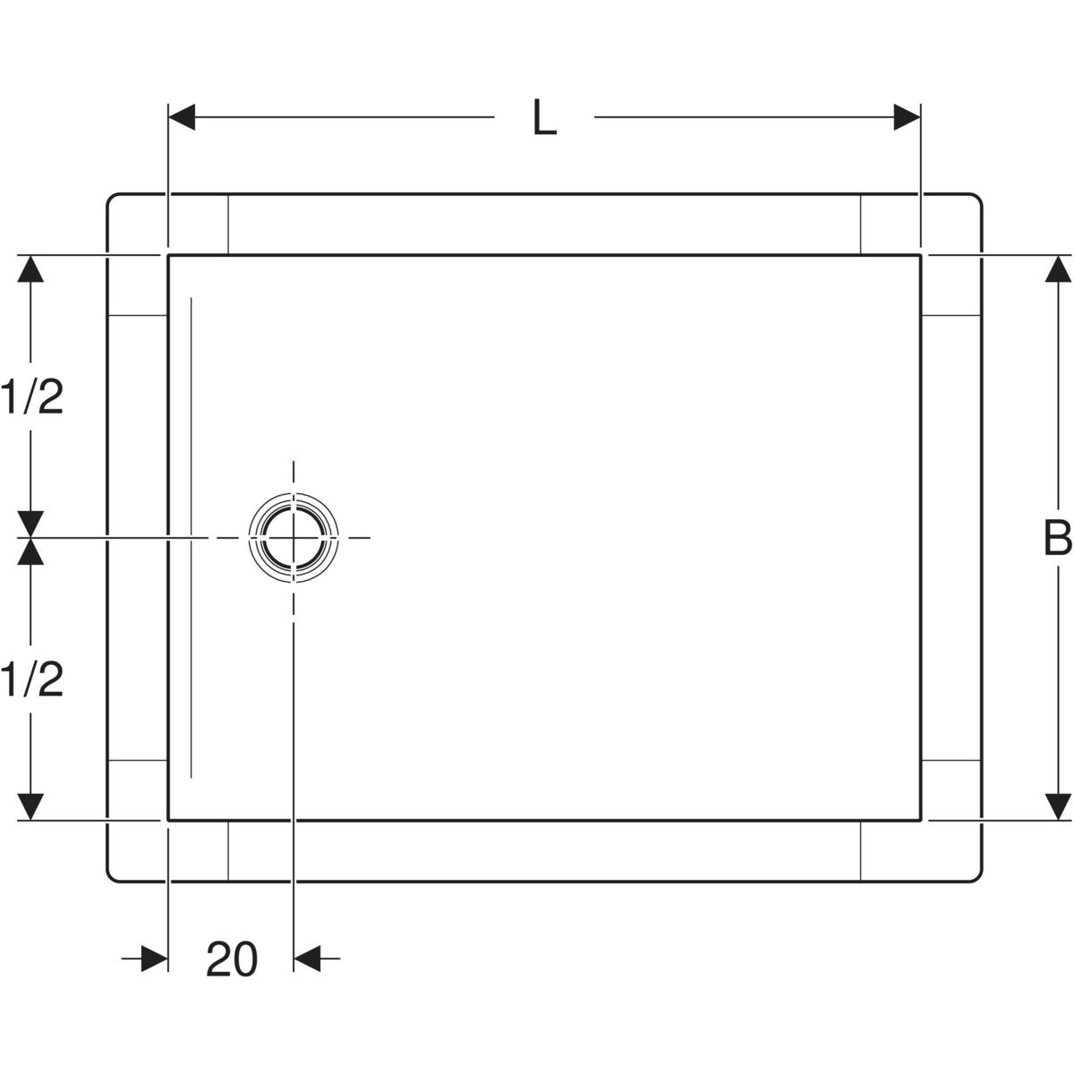 551.022.29.1t Geberit CleanFloor30 tuš podloga siva, sa zaptivnim vlaknom, integrisana