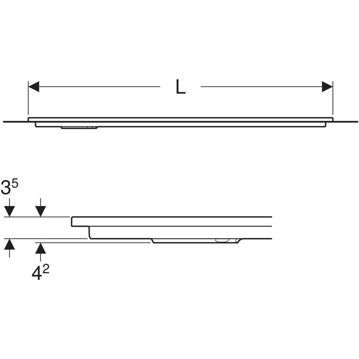 551.022.29.1t1 Geberit CleanFloor30 tuš podloga siva, sa zaptivnim vlaknom, integrisana