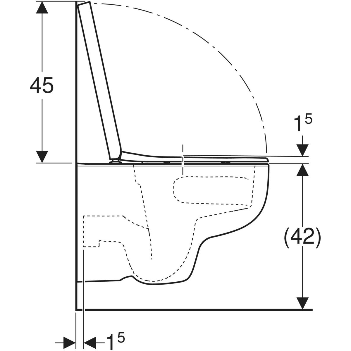 503.154.00.1t2 Geberit Selnova Square set konzolne WC šolje, TurboFlush, sa WC sedištem, 54 cm (503.154.00.1)